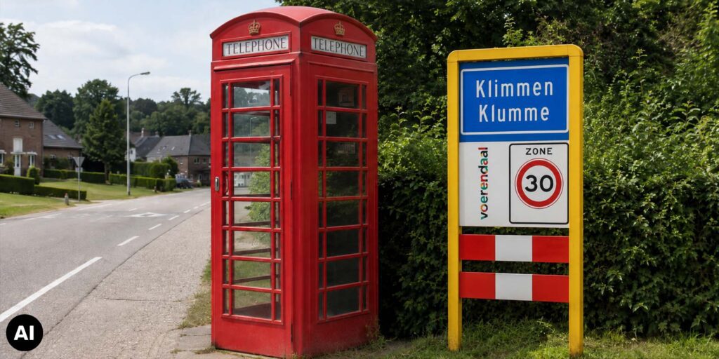 Ophef om rode Engelse telefooncel in Klimmen (Limburg).